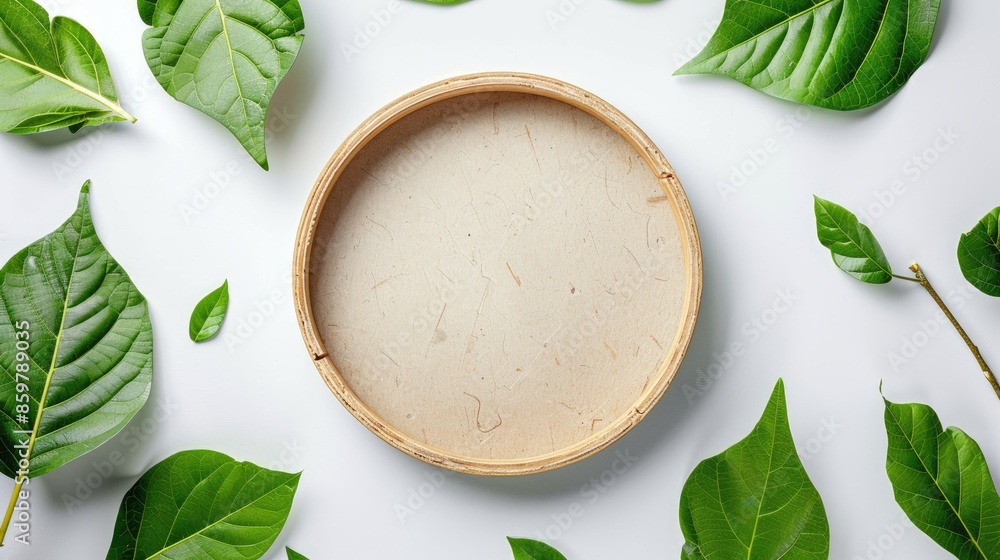 Eco friendly round frame made from recycled materials promoting zero waste and responsible consumption with space for text Eco friendly round frame made from recycled materials promoting zero waste and responsible consumption with space for text