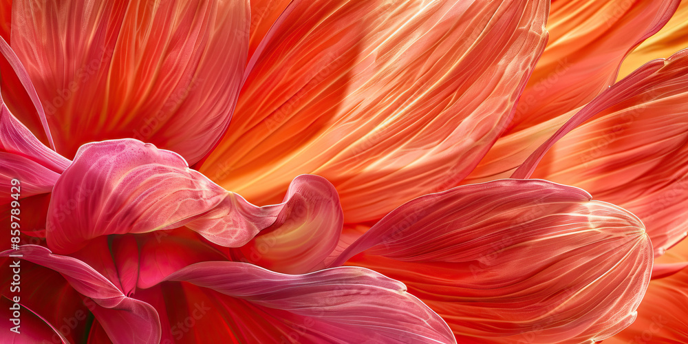 Floral Bloom: Close-Up Texture of Vibrant Flower Petals, Showing Detailed Veins and Petal Structure. Floral Bloom: Close-Up Texture of Vibrant Flower Petals, Showing Detailed Veins and Petal Structure.