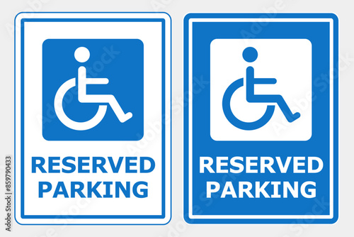 parking sign for disabled printable sign reserved for handicapped people symbol template design illustration