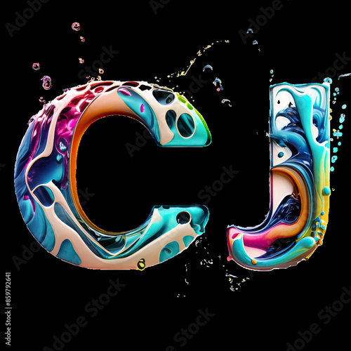 CJ letter logo alphabet monogram icon symbol