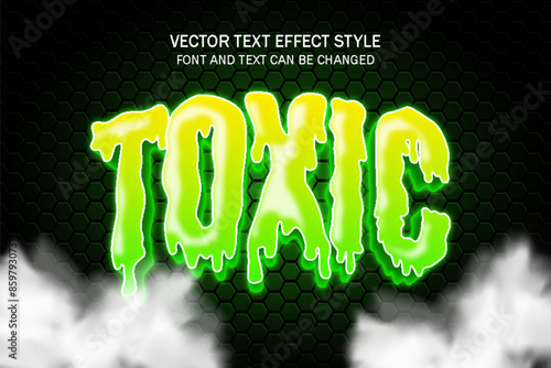 toxic drip melt green glow light typography editable text effect style template design background