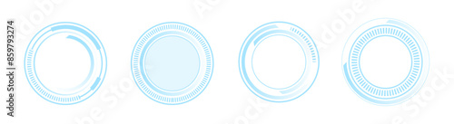 Circle technology frame border, futuristic digital shape border overlay