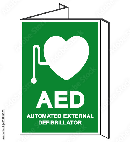 AED Automated External Defibrillator Symbol Sign, Vector Illustration, Isolate On White Background Label .EPS10