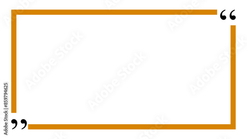 Quote Box With Frame Template, Featuring Design Elements Such as A Border and Quotation Marks Suitable for Quotes and Text Banners. Vector Illustration.