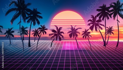 80 s theme background in neon colors design