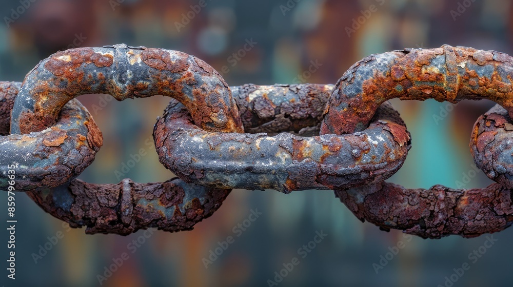 Corroded chain at the port Corroded chain at the port