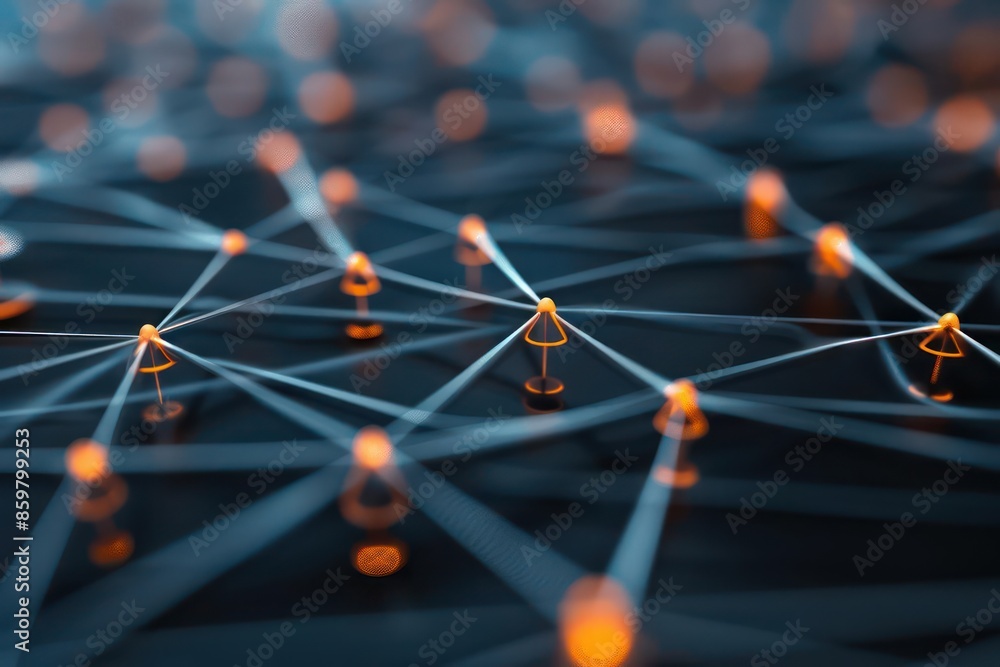 A conceptual image of digital connections and nodes, symbolizing network growth, on a banner with copy space A conceptual image of digital connections and nodes, symbolizing network growth, on a banner with copy space