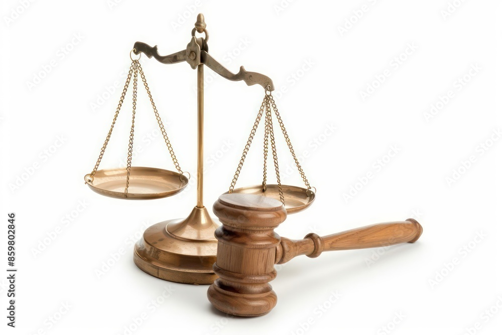 A plaintiffs legal brief and a defendants response isolated on white