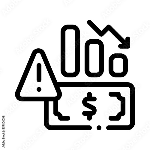 financial crisis line icon