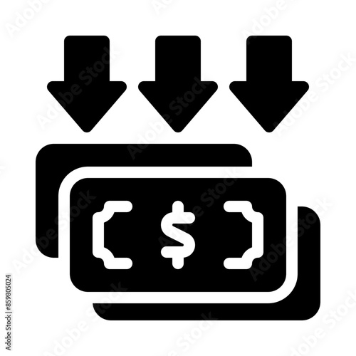 devaluation glyph icon