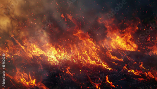 Fraud is the wildfire of digital scammers: Picture a wildfire spreading rapidly through a digital landscape, symbolizing how fraud can quickly spread and cause harm online photo