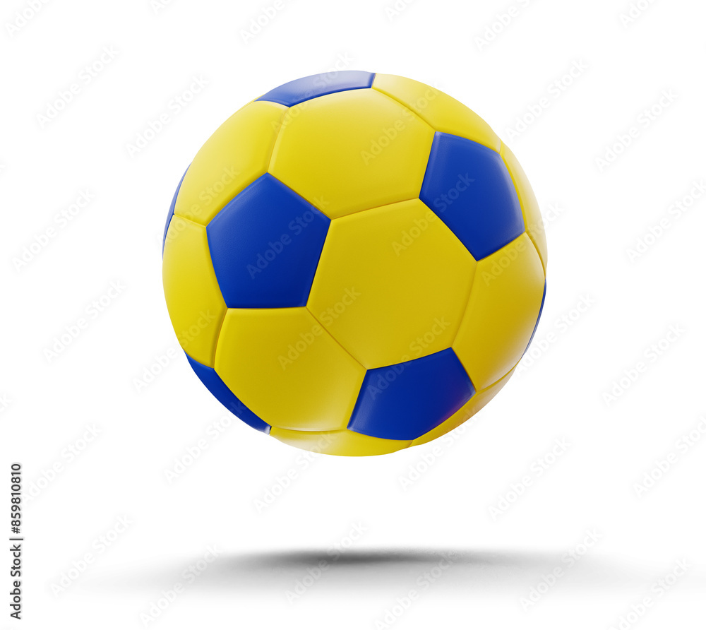 soccer ball in the colors of the flag of Europe, isolated 3d-illustration, shadow soccer ball in the colors of the flag of Europe, isolated 3d-illustration, shadow