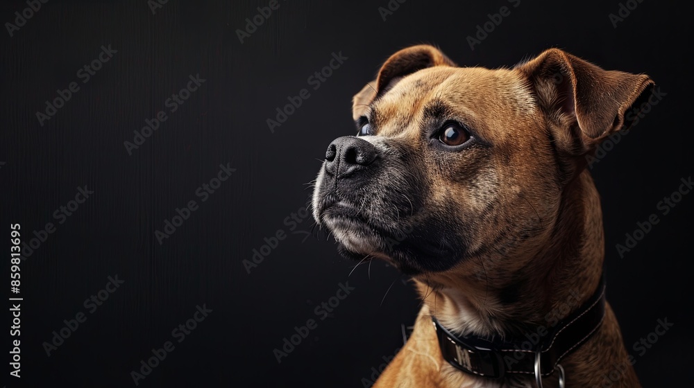 a dog with a dog collar a dog with a dog collar