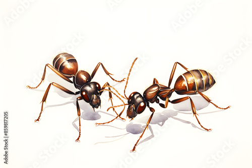 vintage style illustrated ant, insect ant illustration, vintage style ant © MrJeans