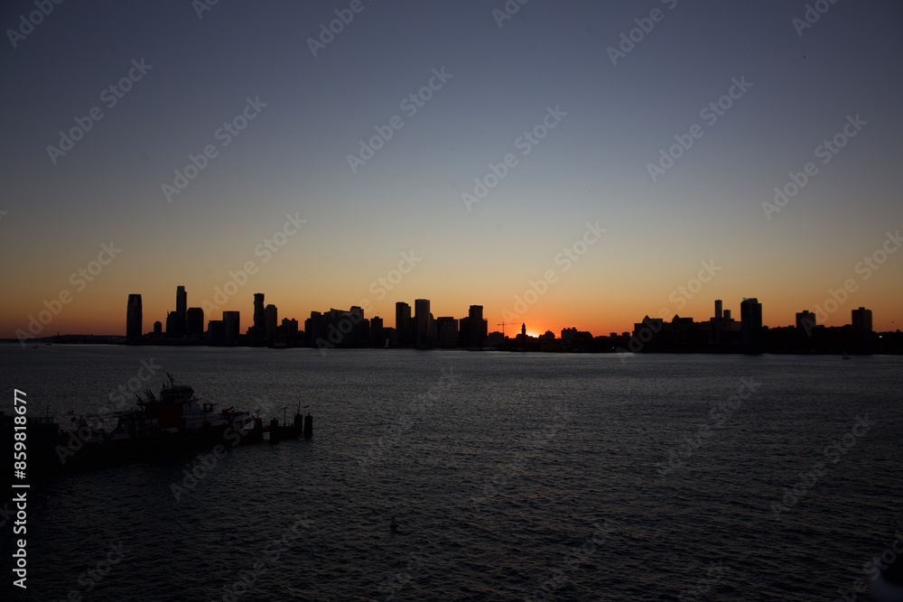 city skyline at sunset city skyline at sunset