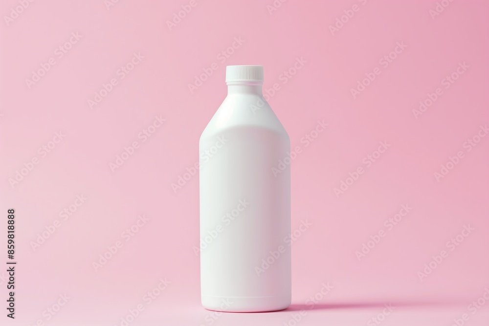 Minimalistic white bottle against pink background, versatile mockup concept Minimalistic white bottle against pink background, versatile mockup concept
