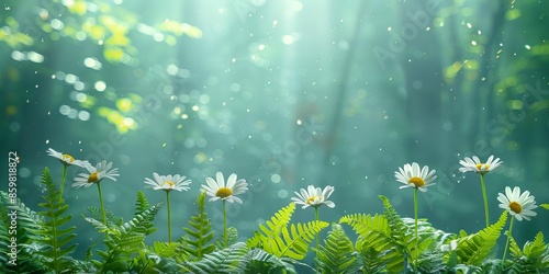 Sustainable, crueltyfree hair products for healthy, radiant hair Natureinspired image with ferns and daisies photo
