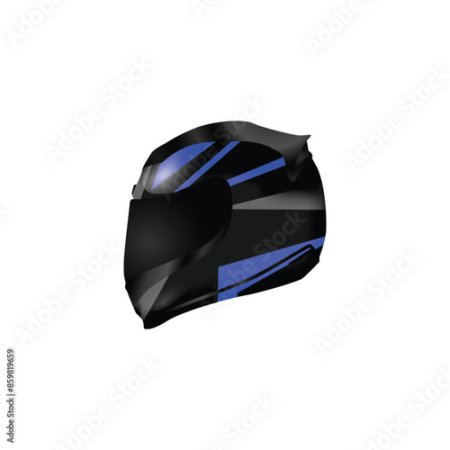 Motorcycle helmet race safety realistic vector