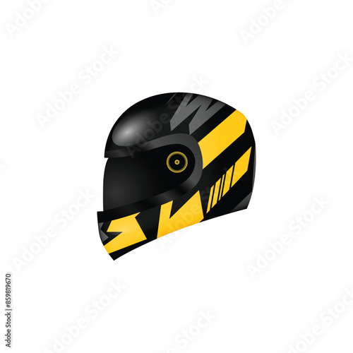 Sport racing motorcycle helmet vector isolated