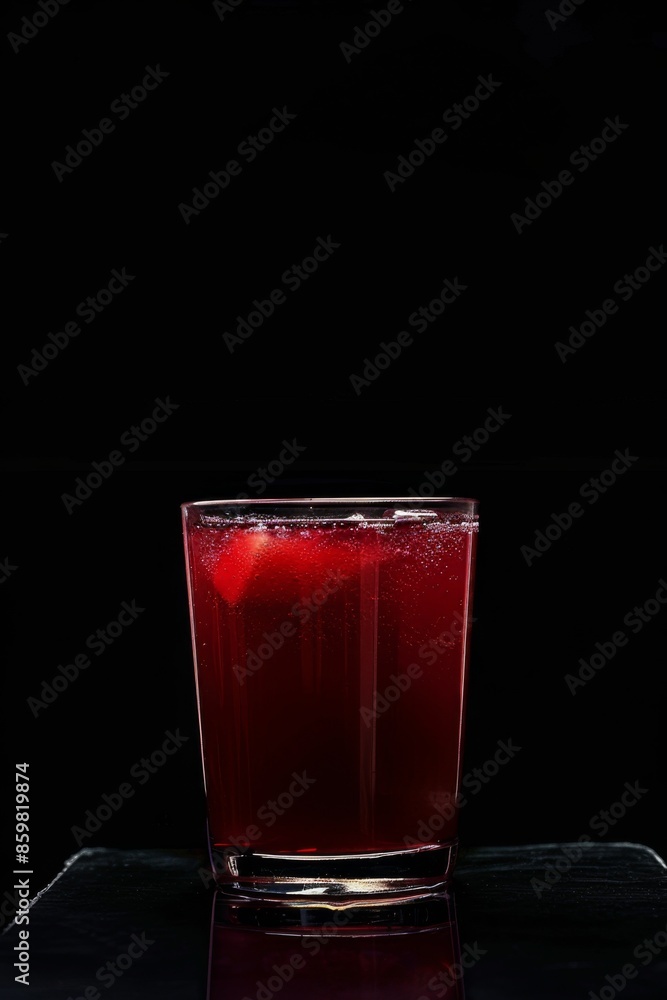 Mystic portrait of Pomegranate Juice on board in studio, dark copy space on right side, Close-up View Mystic portrait of Pomegranate Juice on board in studio, dark copy space on right side, Close-up View
