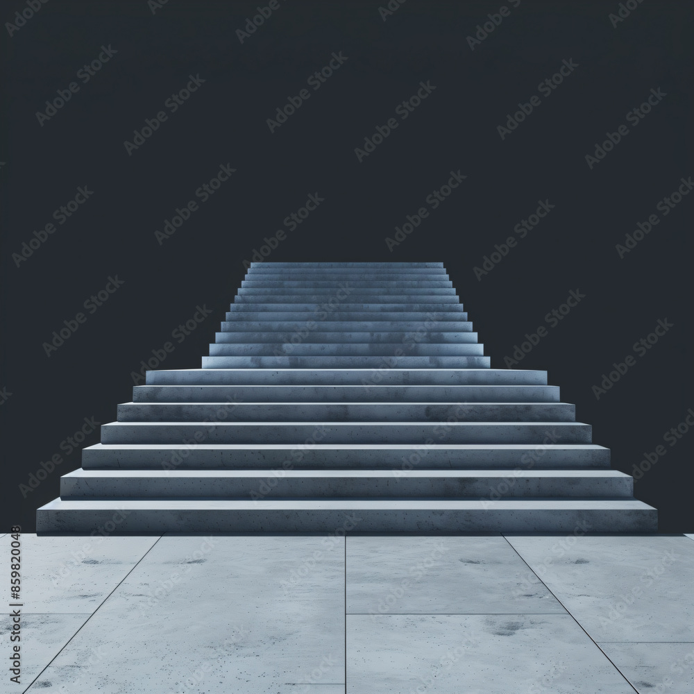 Fototapeta premium a set of stairs leading up to a dark room