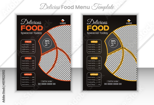 Modern restaurant food menu template design