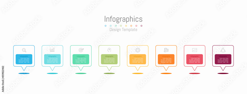 Infographic 8 options design elements for your business data. Vector Illustration. Infographic 8 options design elements for your business data. Vector Illustration.
