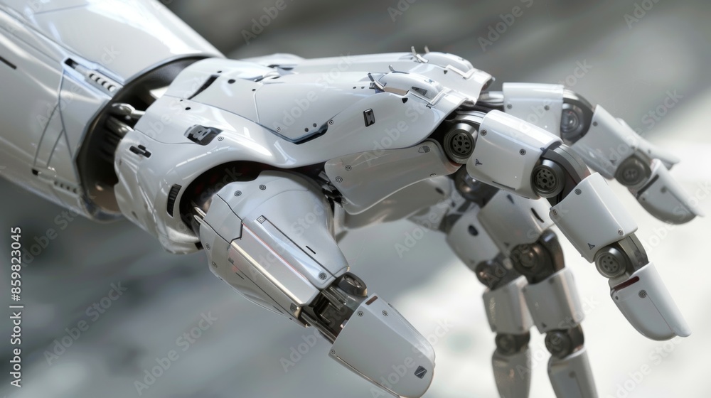 Artificial intelligence robot hand mock up on technology background, AI generated technology concept Artificial intelligence robot hand mock up on technology background, AI generated technology concept