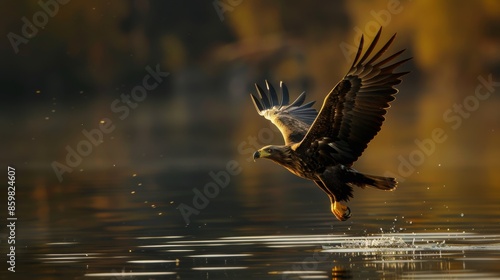 Wallpaper Mural Bald Eagle Flying and Hunting Over Water Torontodigital.ca