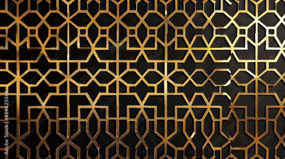 Golden Geometric Pattern on Black Background Golden Geometric Pattern on Black Background
