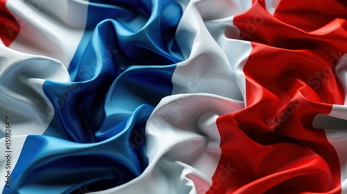 Vibrant French Flag Fabric Texture for National Celebrations and Events photo