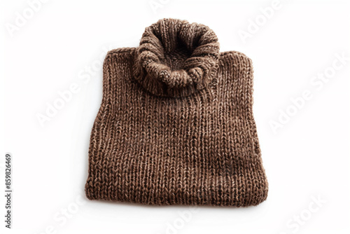 a brown knitted hat with a knot on top