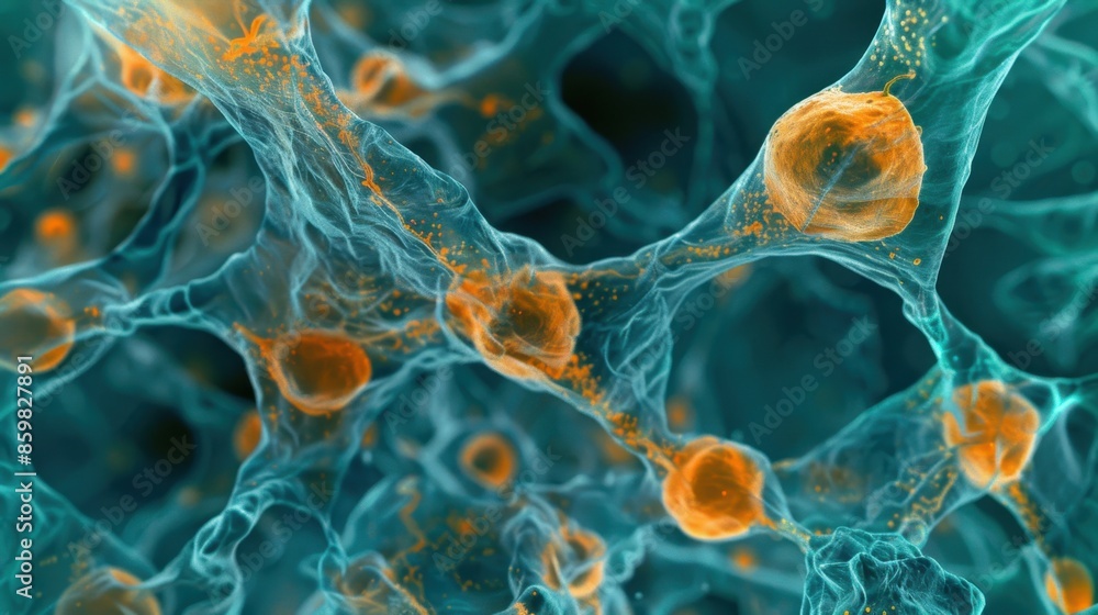 3D illustration of a complex infectious virus cells. 3D illustration of a complex infectious virus cells.