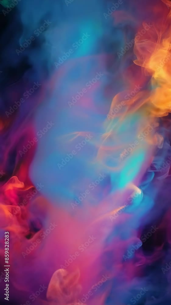 Vibrant swirls of colorful smoke blend together to form an abstract pattern on a dark background. The smoke's hues range from deep blues and purples to bright oranges and greens, creating a Vibrant swirls of colorful smoke blend together to form an abstract pattern on a dark background. The smoke's hues range from deep blues and purples to bright oranges and greens, creating a