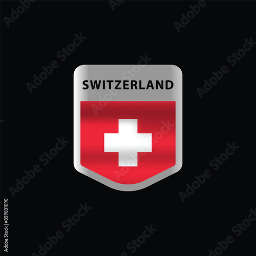 Emblem logo icon switzerland nation flag design vector