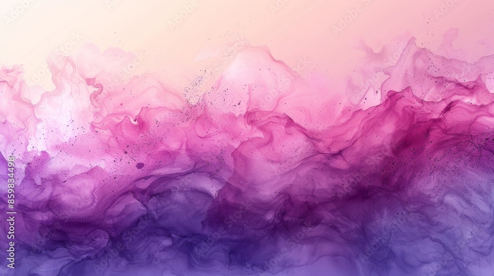 Fototapeta premium A pink and purple abstract watercolor style illustration. 