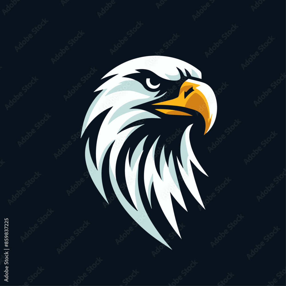 Obraz premium Simple Strong Bald Eagle Logo Head Only