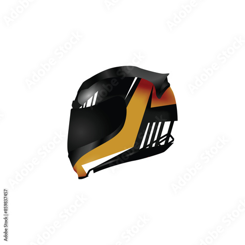 Motorcycle helmet race safety realistic illustration