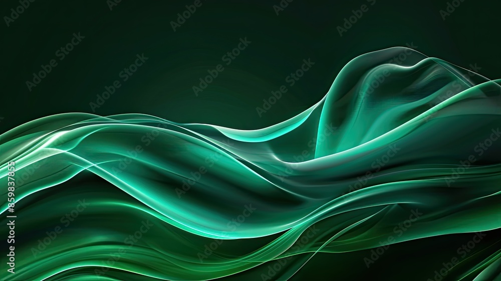 Modern abstract green gradient background with flowing waves, perfect for tech designs Modern abstract green gradient background with flowing waves, perfect for tech designs