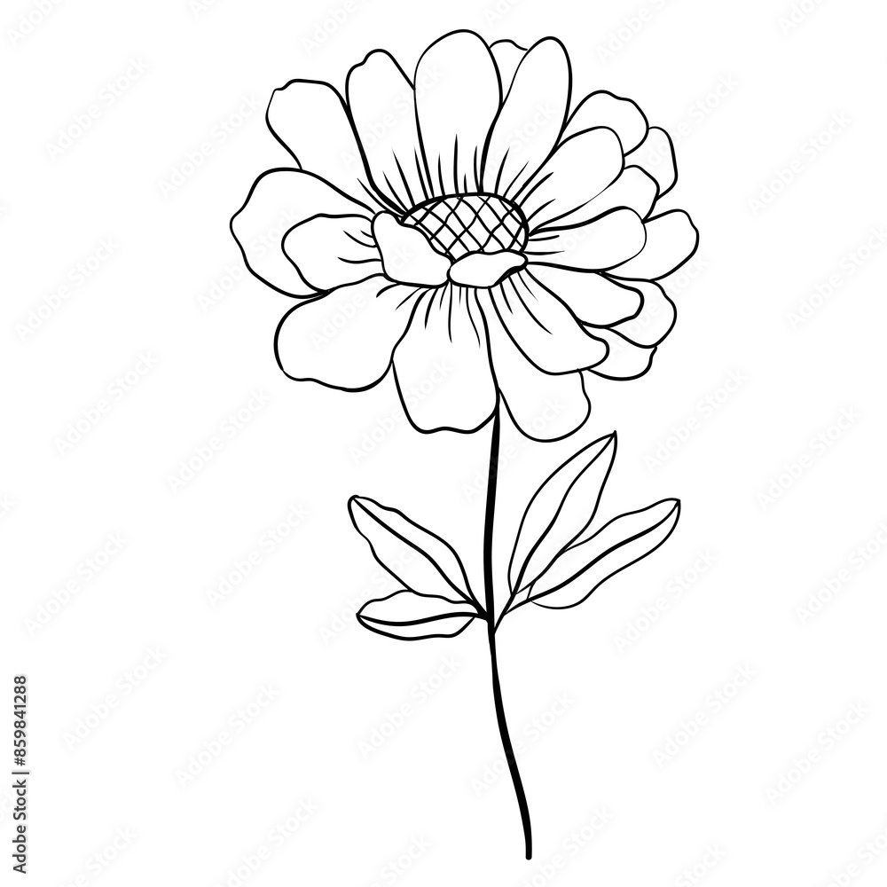 Hand drawn simple flower outline Hand drawn simple flower outline