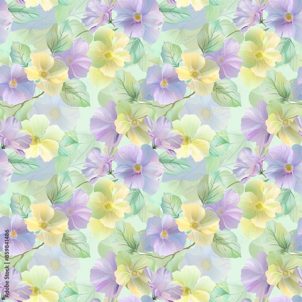 Obraz premium Floral variety color, form natural, seamless fabric pattern.