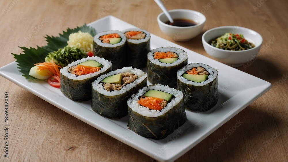 Gimbap (Korean Seaweed Rice Rolls) korean food Gimbap (Korean Seaweed Rice Rolls) korean food