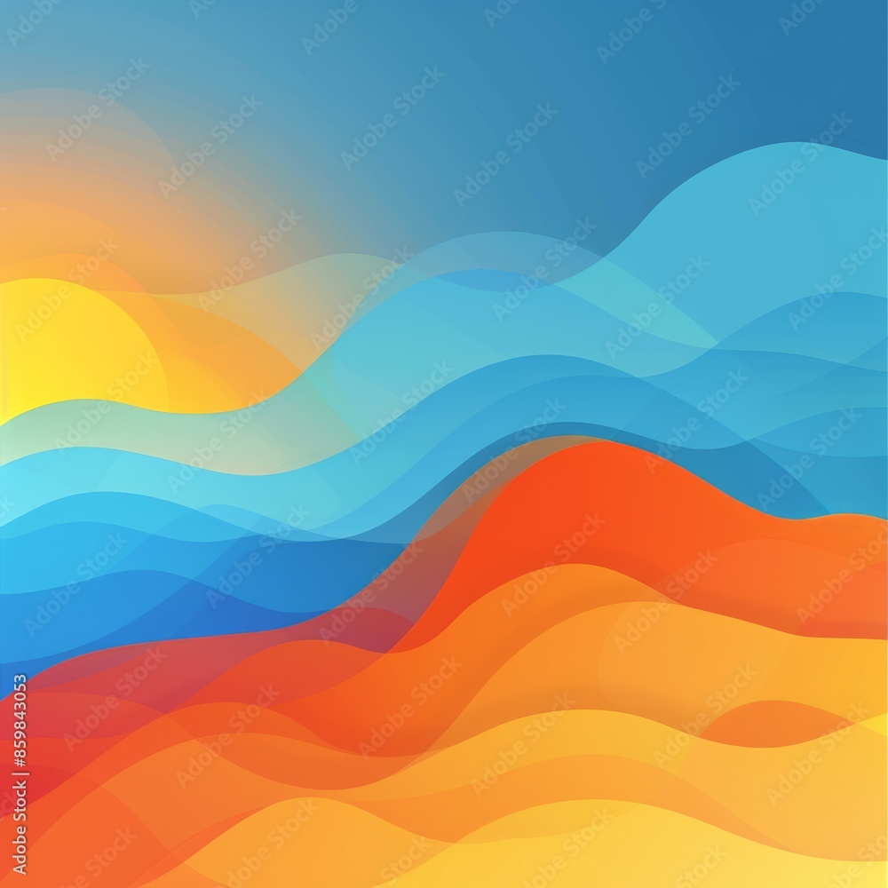 Colorful Abstract Background With Wavy Shapes Colorful Abstract Background With Wavy Shapes