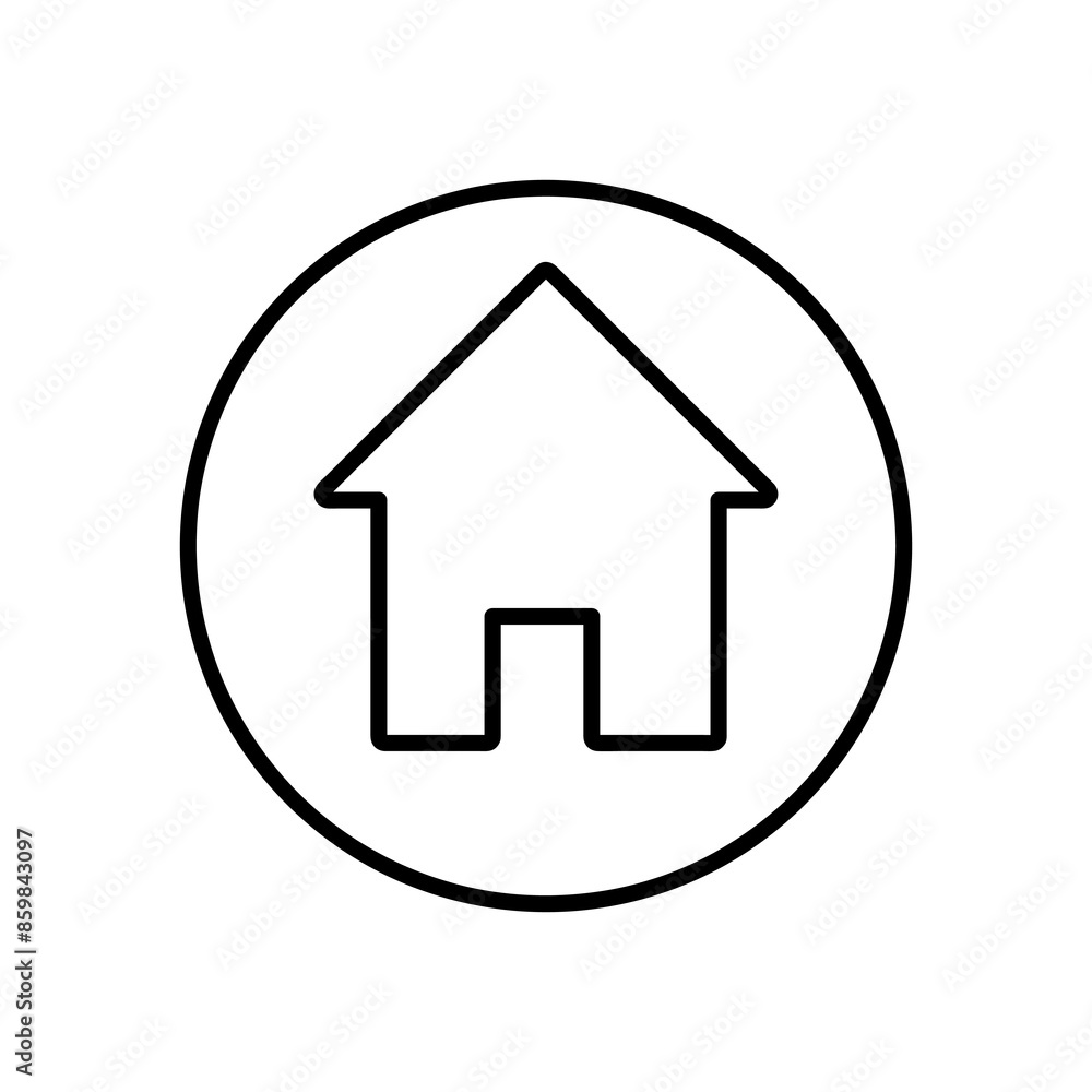 Home icon vector, simple flat black linear illustratio on white background..eps Home icon vector, simple flat black linear illustratio on white background..eps