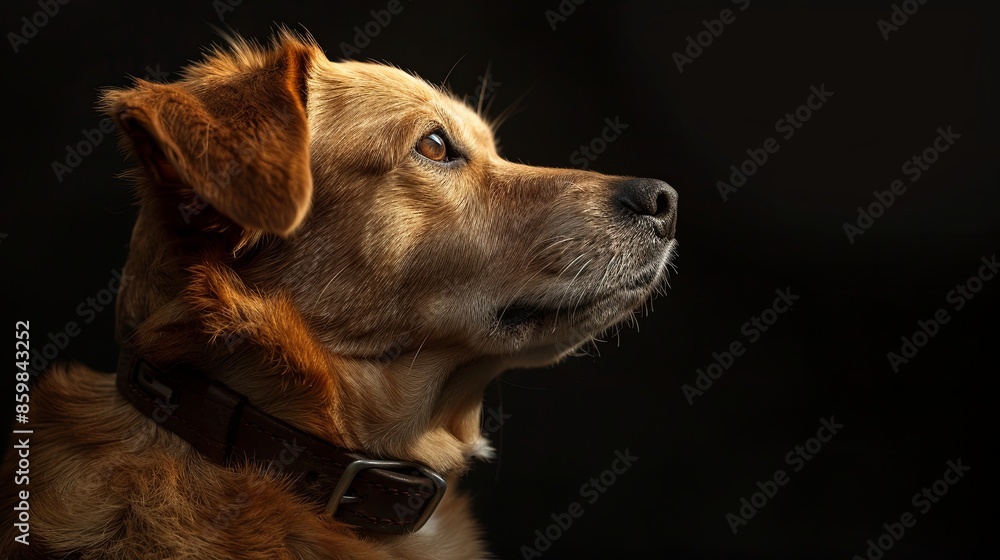 a dog with a dog collar a dog with a dog collar