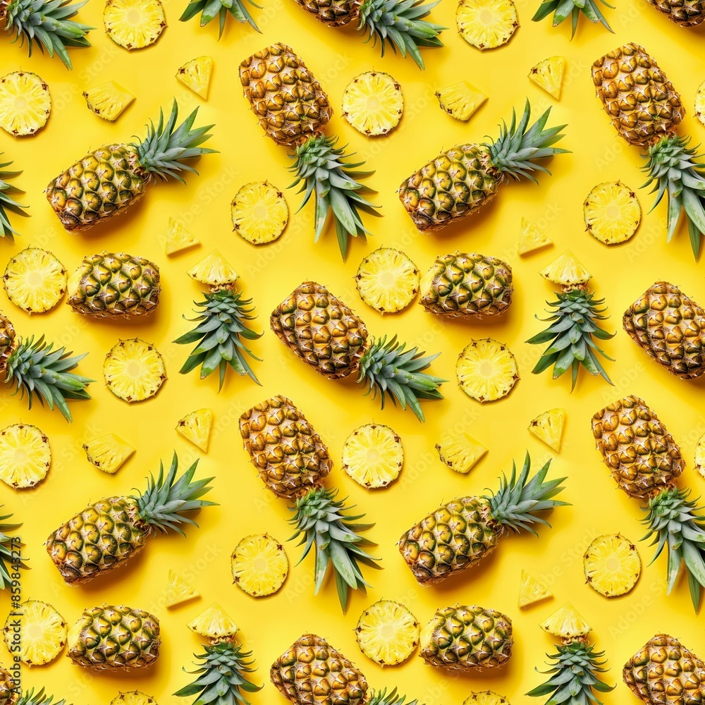 Pineapple fruit that was turned into pieces Pineapple fruit that was turned into pieces
