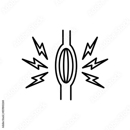 Muscle pain line icon. simple flat black trendy style illustration for web and app on white background..eps