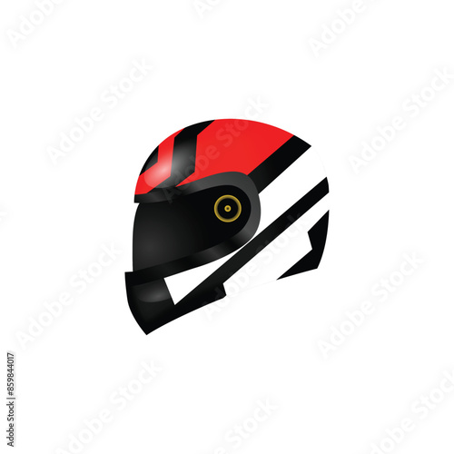 Sport racing motorcycle helmet vector concept