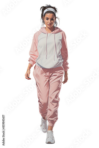 Cel Shaded Animation Woman in Tracksuit