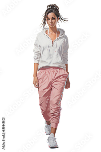 Cel Shaded Animation Woman in Tracksuit